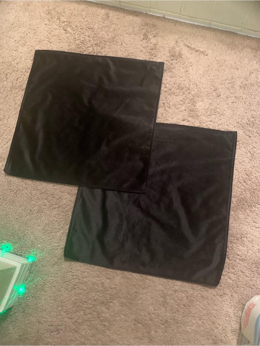 Black Velvet Square Pillow Covers - Set of 2